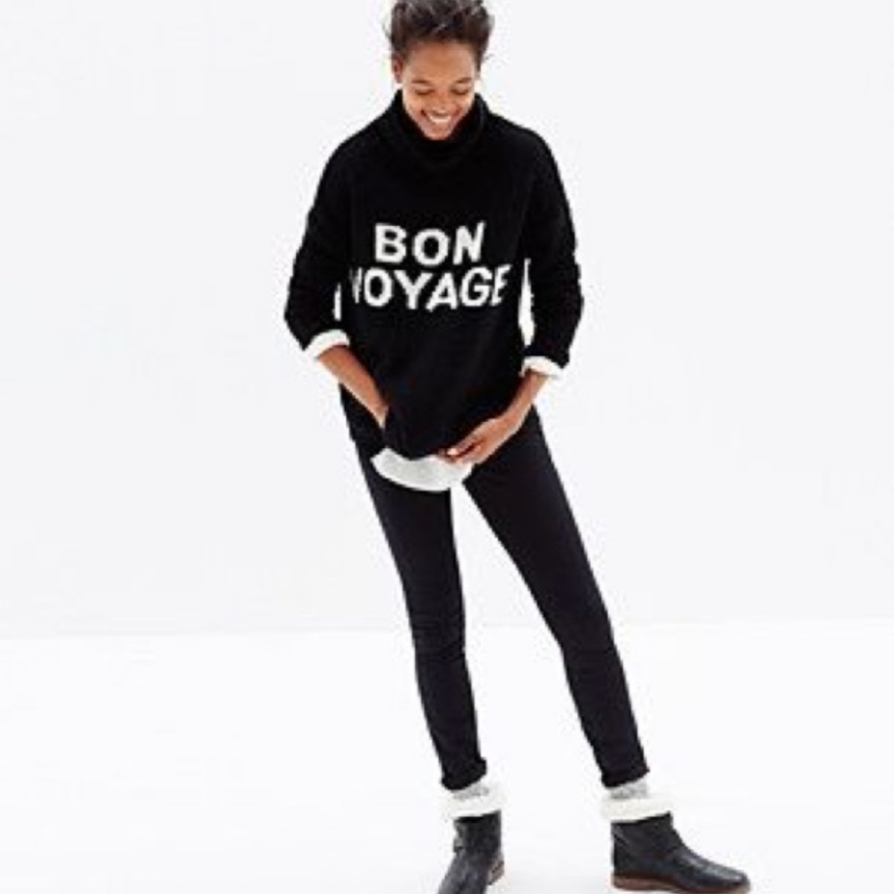 Madewell Black Bon Voyage Turtleneck Sweater Small